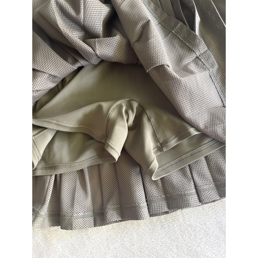 VSX Victoria's Secret Pleated Tennis Skort Olive Green Mesh Athletic Skirt Med - Picture 2 of 5